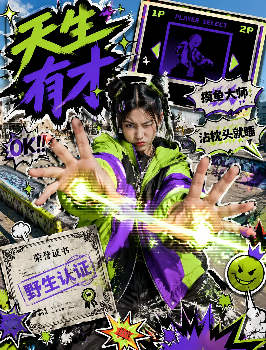 Y2K拼贴 · 搞怪酷女孩